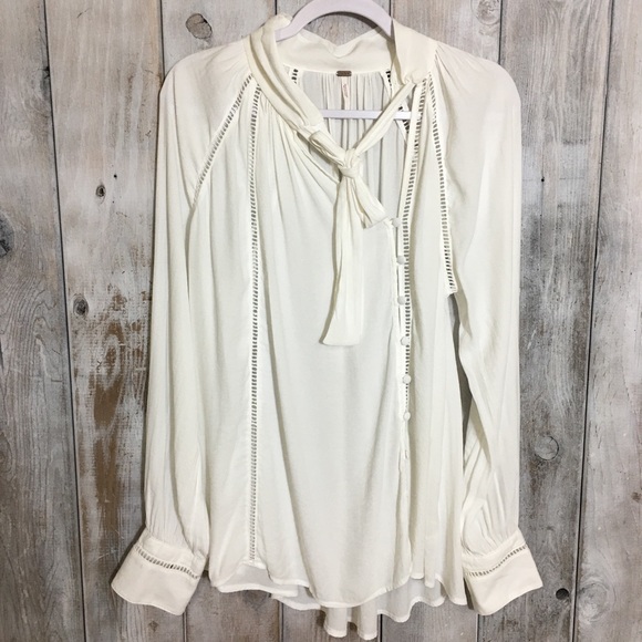 Free People Tops - Free People Flowy Victorian Feel Blouse Size Med